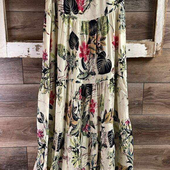 Women’s Floral Sleeveless Flowy Maxi Dress Size 4XL (Runs very small) Cream - Picture 5 of 8
